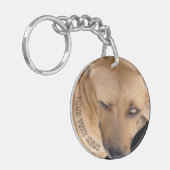 Aangepast, aangepast hondenveld sleutelhanger (Voorkant Links)