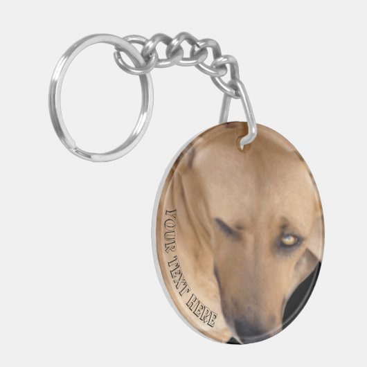 Aangepast, aangepast hondenveld sleutelhanger (Voorkant Links)