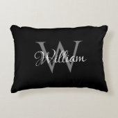 Aangepast, aangepast Initiaal-script monogram Accent Kussen (Voorkant)