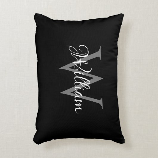 Aangepast, aangepast Initiaal-script monogram Accent Kussen (Voorkant(Verticaal))