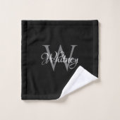 Aangepast, aangepast Initiaal-script monogram Bad Handdoek (Wasdoekje)