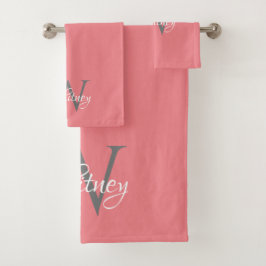 Aangepast, aangepast Initiaal-script monogram Bad Handdoek