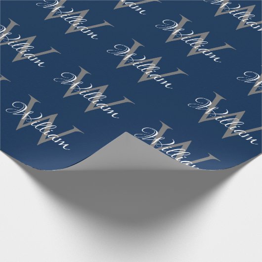 Aangepast, aangepast Initiaal-script monogram Cadeaupapier (Hoek)