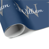 Aangepast, aangepast Initiaal-script monogram Cadeaupapier (Rol Hoek)