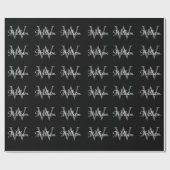Aangepast, aangepast Initiaal-script monogram Cadeaupapier (Vlak)