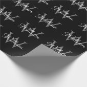 Aangepast, aangepast Initiaal-script monogram Cadeaupapier (Hoek)