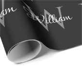 Aangepast, aangepast Initiaal-script monogram Cadeaupapier (Rol Hoek)