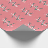 Aangepast, aangepast Initiaal-script monogram Cadeaupapier (Hoek)