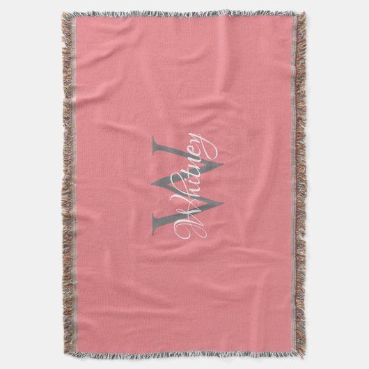 Aangepast, aangepast Initiaal-script monogram Deken (Voorkant Verticaal)