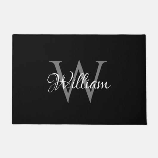 Aangepast, aangepast Initiaal-script monogram Deurmat (Voorkant)