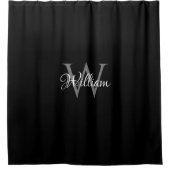 Aangepast, aangepast Initiaal-script monogram Douchegordijn (Voorkant)