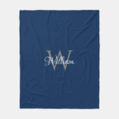 Aangepast, aangepast Initiaal-script monogram Fleece Deken (Voorkant)
