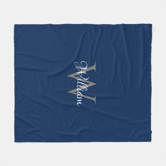 Aangepast, aangepast Initiaal-script monogram Fleece Deken (Voorkant (Horizontaal))