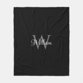 Aangepast, aangepast Initiaal-script monogram Fleece Deken (Voorkant)