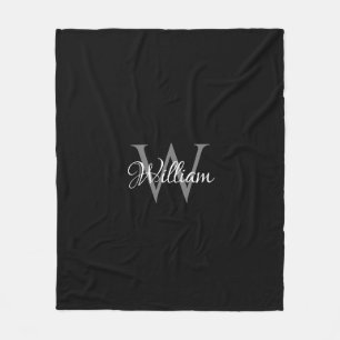Aangepast, aangepast Initiaal-script monogram Fleece Deken