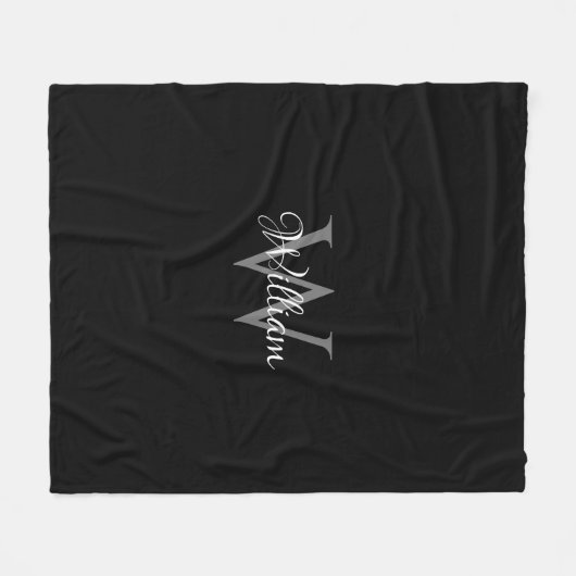 Aangepast, aangepast Initiaal-script monogram Fleece Deken (Voorkant (Horizontaal))