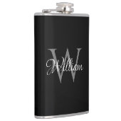 Aangepast, aangepast Initiaal-script monogram Heupfles (Rechts)