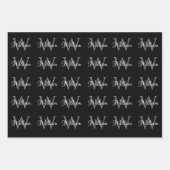 Aangepast, aangepast Initiaal-script monogram Inpakpapier Vel (Voorkant 3)