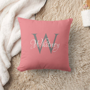 Aangepast, aangepast Initiaal-script monogram Kussen