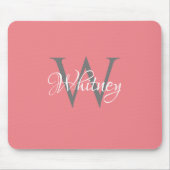 Aangepast, aangepast Initiaal-script monogram Muismat (Voorkant)