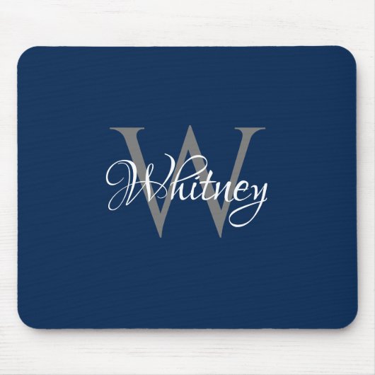 Aangepast, aangepast Initiaal-script monogram Muismat (Voorkant)