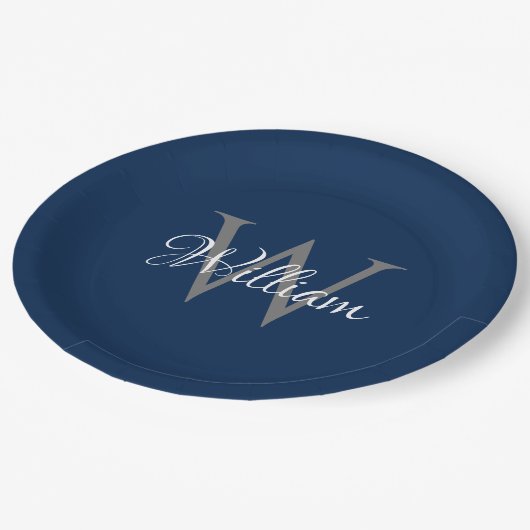 Aangepast, aangepast Initiaal-script monogram Papieren Bordje (Gekanteld)