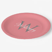 Aangepast, aangepast Initiaal-script monogram Papieren Bordje (Gekanteld)