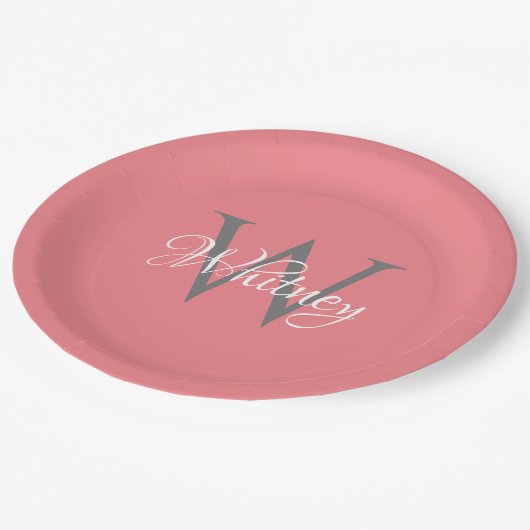 Aangepast, aangepast Initiaal-script monogram Papieren Bordje (Gekanteld)