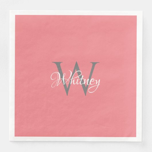 Aangepast, aangepast Initiaal-script monogram Servet (Voorkant)