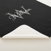 Aangepast, aangepast Initiaal-script monogram Sherpa Deken (3/4)