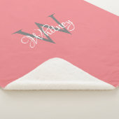 Aangepast, aangepast Initiaal-script monogram Sherpa Deken (3/4)