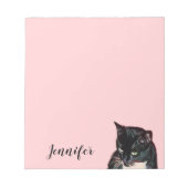 Aangepast aangepast Kat Pet Foto roze Notitieblok (Voorkant)
