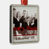 Aangepast aangepast kerstfeest-deer FOTO-sieraadbo Metalen Ornament (Rechts)