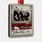Aangepast aangepast kerstfeest-deer FOTO-sieraadbo Metalen Ornament (Rechts)