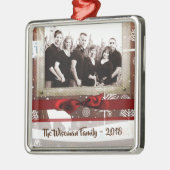 Aangepast aangepast kerstfeest-deer FOTO-sieraadbo Metalen Ornament (Links)