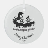 Aangepast aangepast kerstgebondene fietsmeta glas ornament (Voorkant)