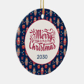 Aangepast aangepast kerstkerstboomkerstmanrenrenbl keramisch ornament (Rechts)