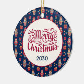 Aangepast aangepast kerstkerstboomkerstmanrenrenbl keramisch ornament (Links)