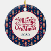 Aangepast aangepast kerstkerstboomkerstmanrenrenbl keramisch ornament (Achterkant)