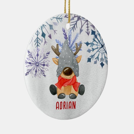 Aangepast aangepast kerstrenrendierprogramma voor keramisch ornament (Rechts)
