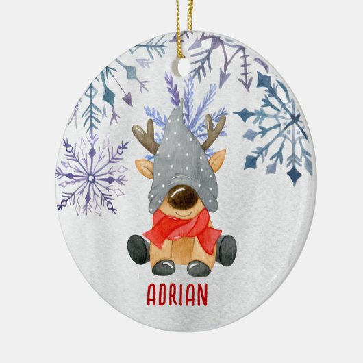 Aangepast aangepast kerstrenrendierprogramma voor keramisch ornament (Links)