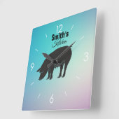 Aangepast, aangepast keuken- varkensplein Logo Vierkante Klok (Hoek)