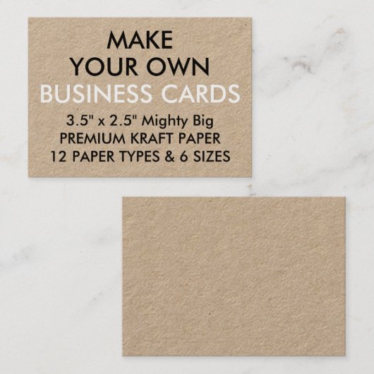 Aangepast aangepast KRAFT 3,5-inch x2,5-inch Visit Visitekaartje (Voorkant / Achterkant)