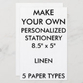 Aangepast, aangepast lijnwerk van 8,5 x 5 inch briefpapier (Voorkant / Achterkant)