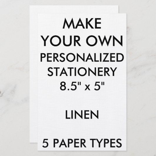 Aangepast, aangepast lijnwerk van 8,5 x 5 inch briefpapier (Voorkant / Achterkant)