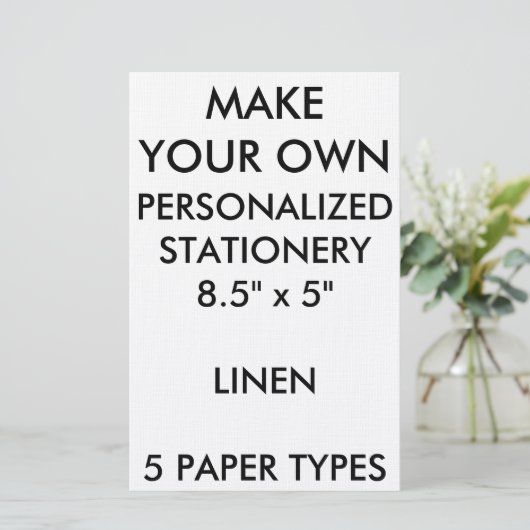 Aangepast, aangepast lijnwerk van 8,5 x 5 inch briefpapier (Staand voorkant)