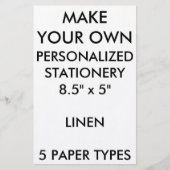 Aangepast, aangepast lijnwerk van 8,5 x 5 inch briefpapier (Voorkant)