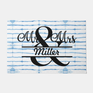 Aangepast aangepast monogram Shibori Deurklep Deurmat