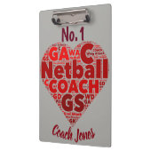 Aangepast aangepast Nee.1 Netball Coach Klembord (Links)