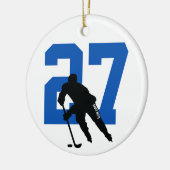 Aangepast aangepast nummer van Aangepaste Hockey P Keramisch Ornament (Links)